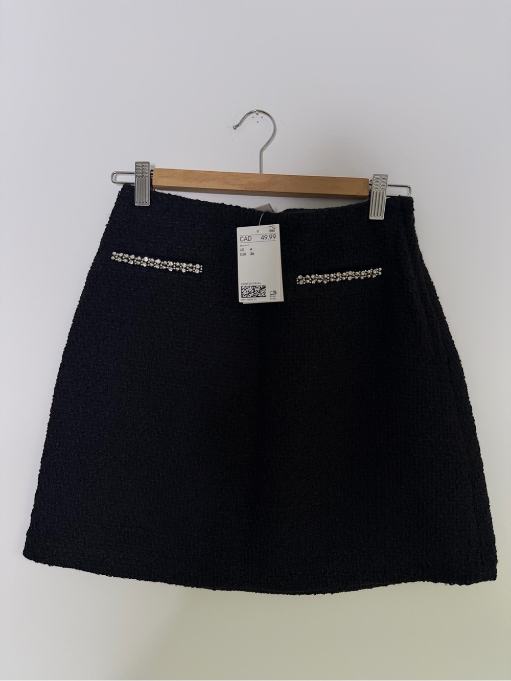 BNWT Black Embellished Pocket Mini Skirt